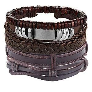 Men's Leather Bracelet Set